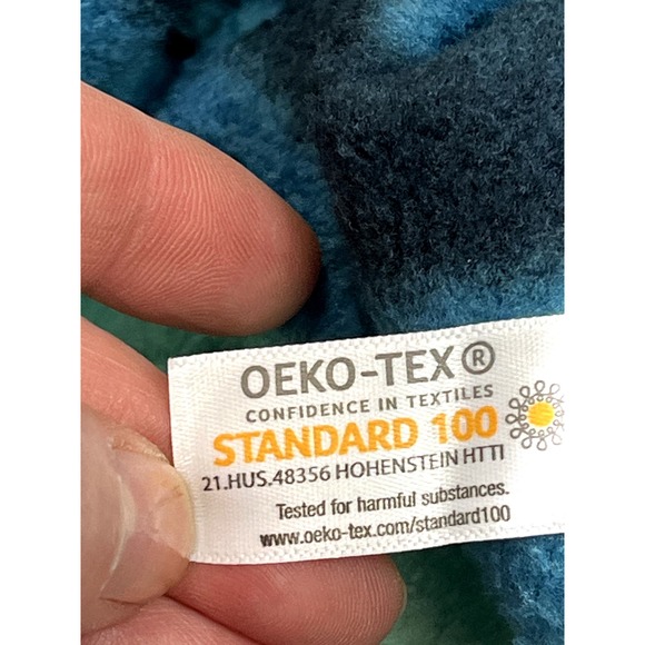 Lands' End Women's Heritage Fleece pullover in teal mountain ombre, size M/P - Picture 11 of 11